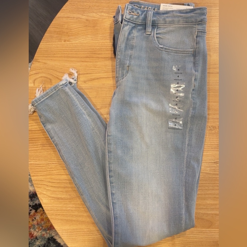 American Eagle Outfitters Light Blue Ripped Skinny Jeans